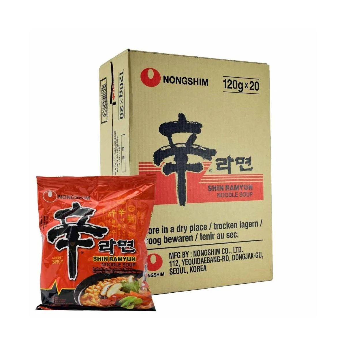Nong Shim Shin Ramyun Noedels 20x120g 1 Nong Shim Shin Ramyun Noedels 20x120g