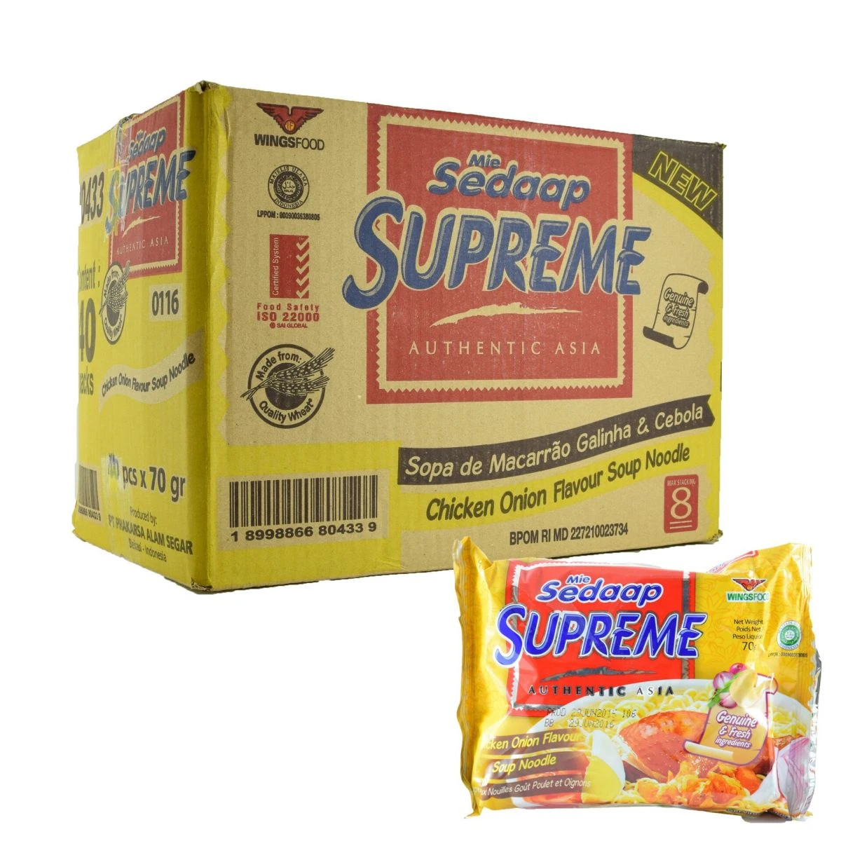 Mi Sedaap Supreme Instant Kip Uien Smaak Noedelsoep 40x70g 3 Mi Sedaap Supreme Instant Kip Uien Smaak Noedelsoep 40x70g - Afbeelding 3