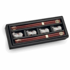 Set Eetstokjes Met Houder Kat Vorm