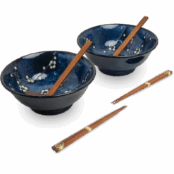 Oriental Ramen Kom Set Hana Blauw 6-delig