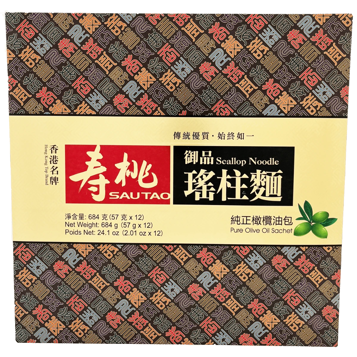 SSF Sau Tao Sint-Jakobsschelp Noedels Kado Set (12x57g) 684g 1 SSF Sau Tao Sint-Jakobsschelp Noedels Kado Set (12x57g) 684g