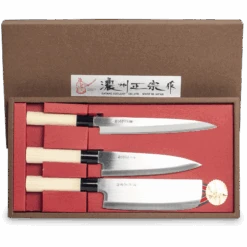 Japanse Messenset 3-delig (Nakiri+Santoku+Sashimi)