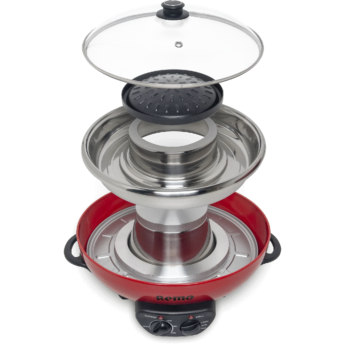 Remo Elektrische Hot Pot Pan Met Koreaanse Grillplaat 5ltr 2 Remo Elektrische Hot Pot Pan Met Koreaanse Grillplaat 5ltr - Afbeelding 2