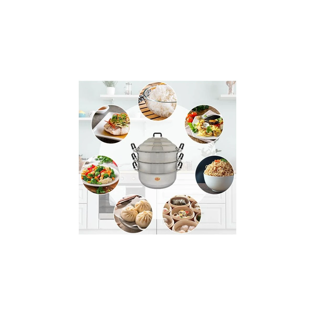 Diamond Aluminium Stoompan 40cm 3 Diamond Aluminium Stoompan 40cm - Afbeelding 3