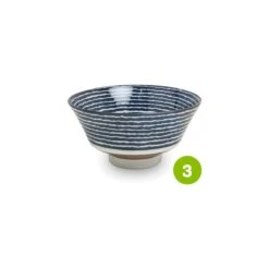 Japanse Style Kom 18cm (keuze Uit 4 Soorten) -Oriental Webshop japanese bowl blue stripes order online 82080 3