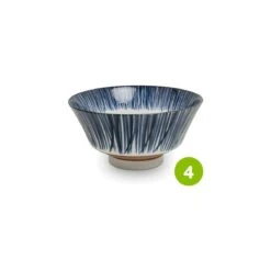 Japanse Style Kom 18cm (keuze Uit 4 Soorten) -Oriental Webshop japanese bowl blue stripes order online 82080 4