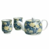 Thee Set 3-delig Bloemenpatroon Blauw Geel